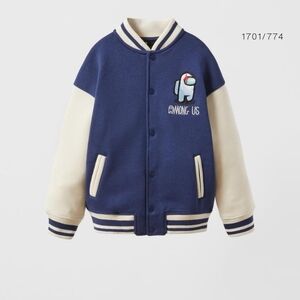 Zara Among Us Bomber Navy Blue  Kids Size 7-8y